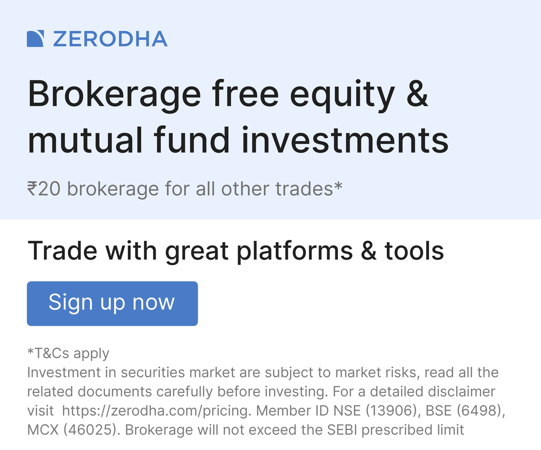 Zerodha Investment account hawng ve rawh le.